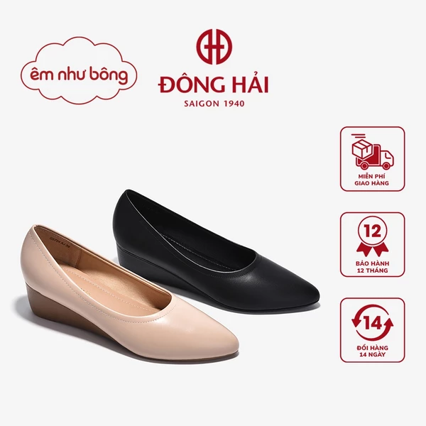 Giày Xuồng Nữ Đông Hải Bo Viền Da Mờ - G5724