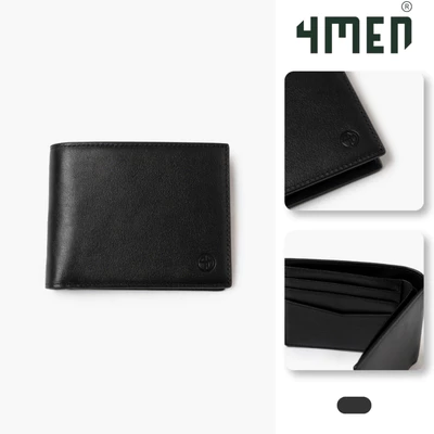VÍ DA 4MEN Nappa Ngăn thẻ V Phối Xanh Dáng Ngang BV064 Basic, Tiện Dụng