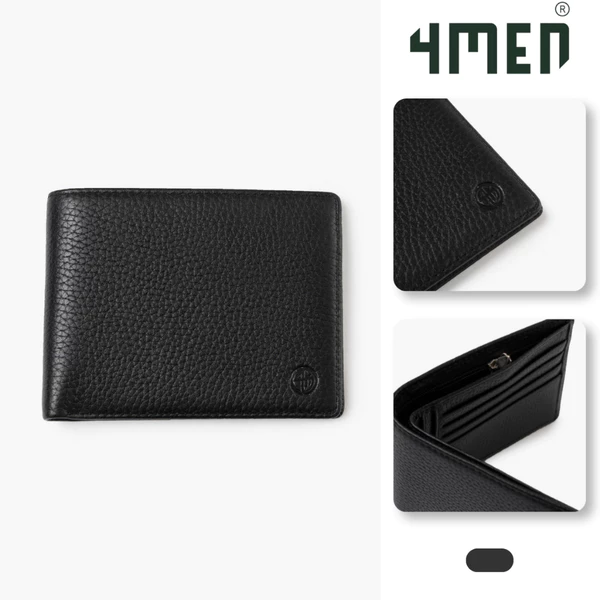 VÍ DA Hạt 4MEN Có Khóa Dáng Ngang BV065 Gọn Nhẹ, Thời Trang Tiện Dụng