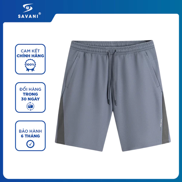 Quần Short Dệt Kim Nam SAVANI Thiết Kế Phối Màu 2 Bên, Vải Mềm Mịn, Thoáng Mát, Co Giãn MSKS104S6