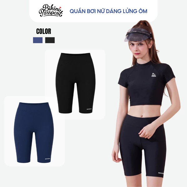 Quần bơi nữ dáng lửng ôm sát che đùi đi biển - Bikini Passport - BSV003_BL