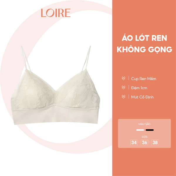 Áo Lót Không Gọng Loirechic Al260748 Đệm 1cm Kiểu Ren Mềm