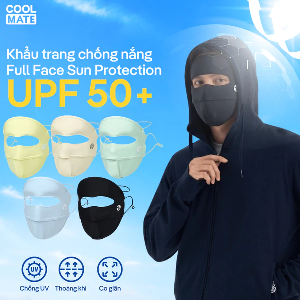 Khẩu trang full face nam nữ unisex chống nắng, bụi Sun Protection UPF50 Coolmate