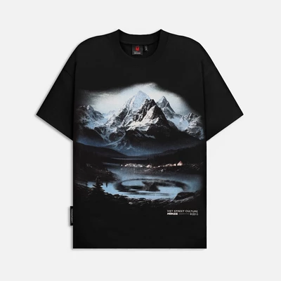 Áo thun NEEDS OF WISDOM Snowy Mountain Tee - Black - Local Brand Chính Hãng
