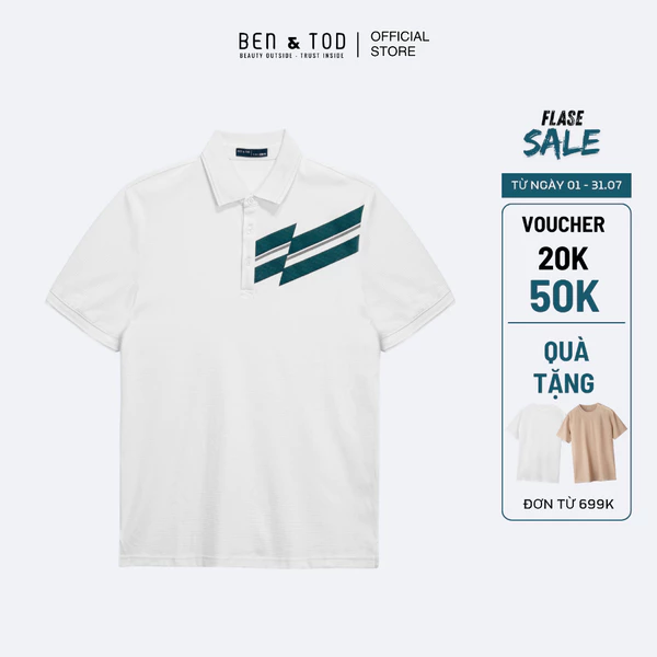 Áo polo nam Ben & Tod R1300 BE133 chất liệu cotton co giãn, thoáng mát, đứng form, cao cấp, ít nhăn