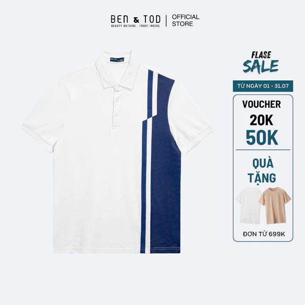 Áo thun Polo Nam Ben & Tod R1300 BE129 chất liệu cotton co giãn, thoáng mát Form Regular