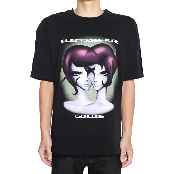 Áo Thun Goldie "ELECTRO TWIN" 100% Cotton Màu Đen