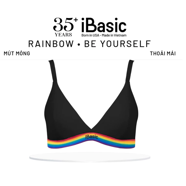 Áo ngực Bralette Rainbow Cotton USA iBasic mút mỏng tam giác lưng sọc BRAY117A, BRAY117B