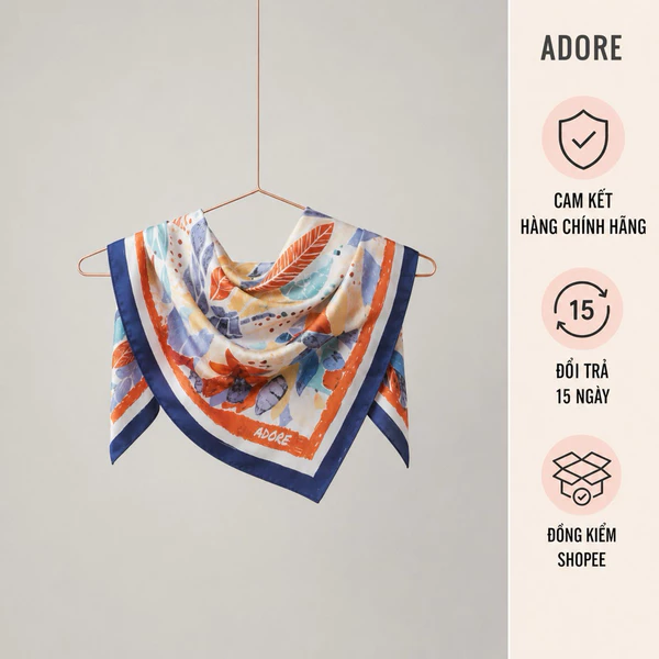 Khăn lụa size nhỡ 75cm x 75cm ADORE
