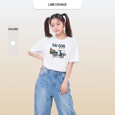 Áo Thun Boxy Fit Graphic Sài Gòn Chill LIMEORANGE - LU26101111