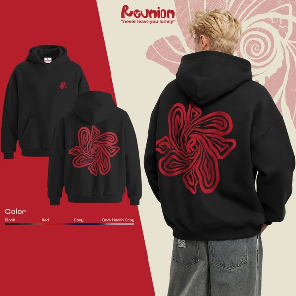 RNC R FLOW Hoodie - Áo Nỉ Chui Có Mũ In Hình Form Oversize Chính Hãng Brand REUNION