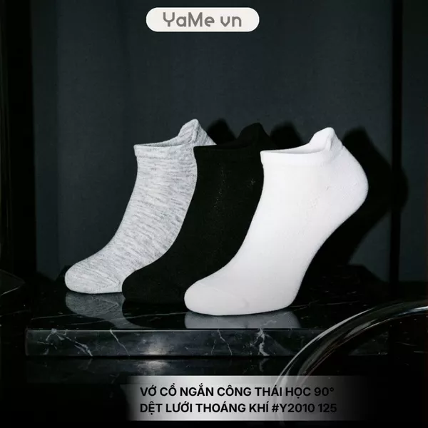 Vớ Cổ Ngắn Công Thái Học 90° Dệt Lưới Thoáng Khí #Y2010 125 24514 |YaMe|