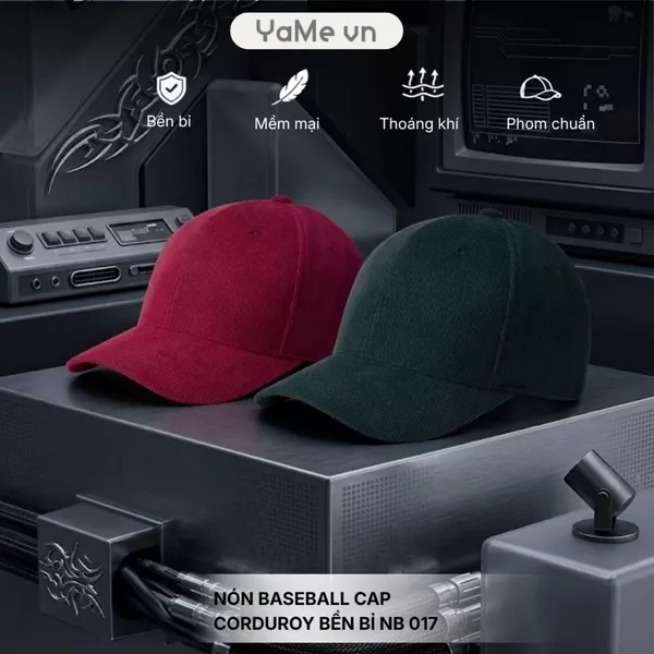 Nón Baseball Cap Corduroy Bền Bỉ NB 017 23989 |YaMe|