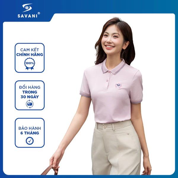 Áo Polo Đồng Phục Nữ SAVANI Phối Viền Cổ, Chất Cotton Thấm Hút, Co Giãn Tốt WPCA006S6