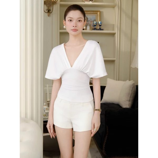 RUBIES Jina Short - Quần Ngắn Nữ Vải Khaki Cạp Trễ