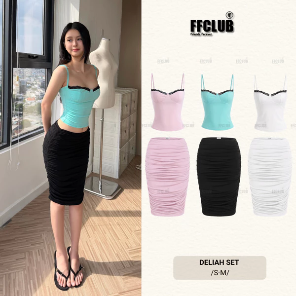 ÁO 2 DÂY POLY DELIAH CHIẾT EO TÔN DÁNG FFCLUB