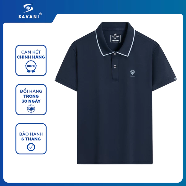 Áo Polo Nam Ngắn Tay SAVANI Cổ Bo Line, Chất Vải Nylon Mềm Mịn, Thoáng Khí MPSA007S6