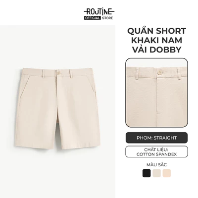 Quần Short Khaki Nam Vải Dobby Form Straight - Routine 10F24PSH041