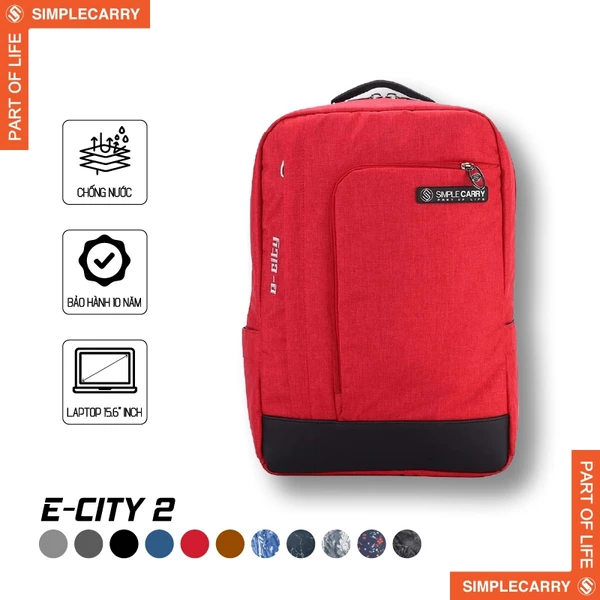 Balo Văn Phòng SimpleCarry E-City 2 Chống Sốc, Trượt Nước, Có Lưới Thoát Hơi