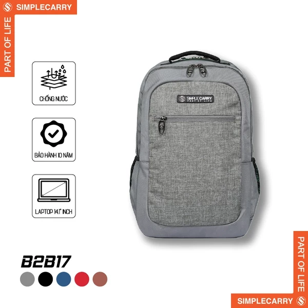 Balo Đi Học Đi Làm SimpleCarry B2B17 Trượt Nước, Nhiều Ngăn, Chống Sốc