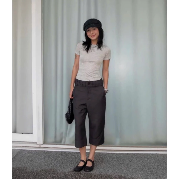 làminapparel - STEP-PLEATED CROP TROUSERS