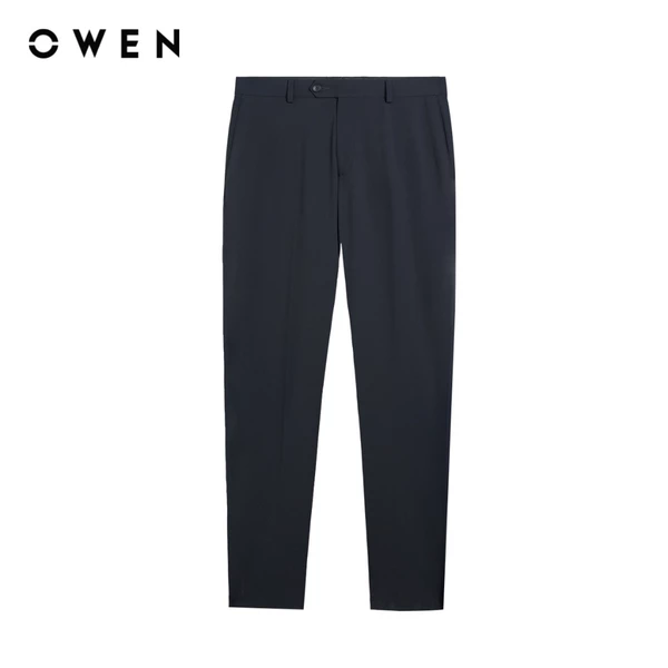 Owen - Quần tây Regular Fit Tăng đơ QRT262095 màu Xanh tím than chất liệu Knit cao cấp