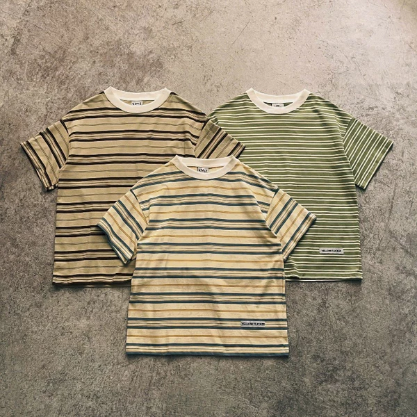 Áo thun tay ngắn YELLOW FLICKER sọc unisex