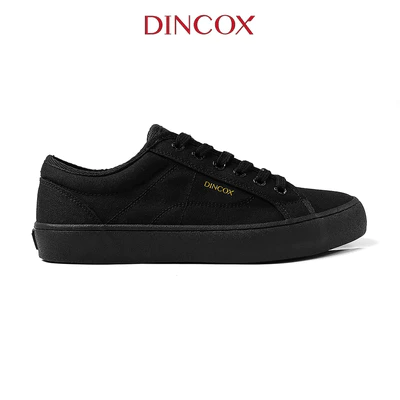 Giày Sneaker Vải Canvas Nam Nữ E18 Black DIncox - Giày Vải Đen Năng Động - Đế Khâu Bền Bỉ