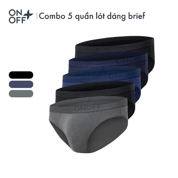 Combo 5 quần lót sịp nam tam giác brief Cotton Spandex lành tính mềm mịn thấm hút nhanh - ONOFF 18UQ24A323