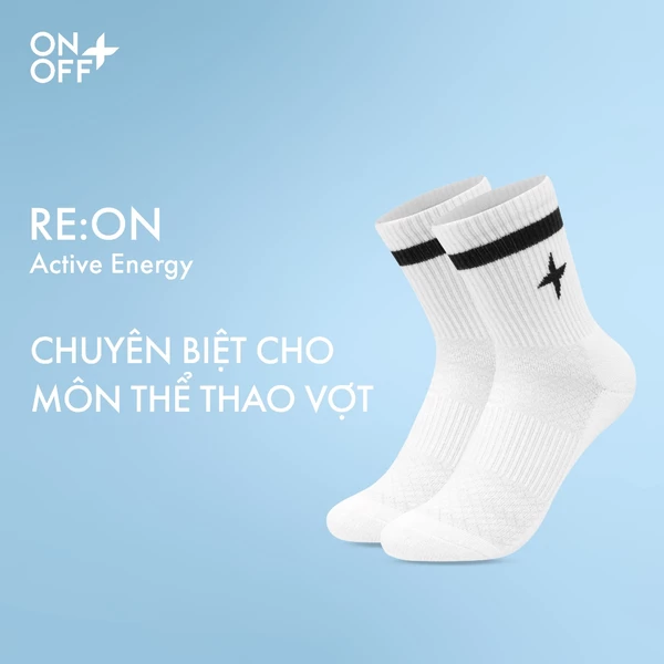 RE:ON | Tất thể thao racket unisex cổ trung dành cho các môn vợt pickelball, cầu lông, tennis..ONOFF 15AQ26A580