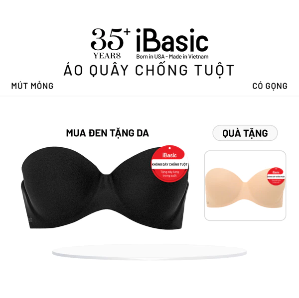Áo ngực su quây chống tuột không dây iBasic có gọng cup ngang PK069