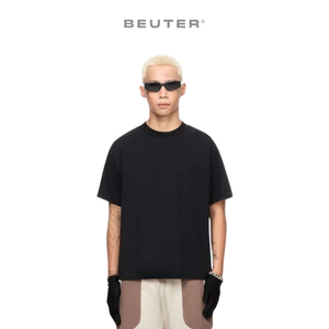 BEUTER Áo Thun Nam Boxy Fit Basic Màu Đen Tay Ngắn Cao Cấp Đứng Form Siêu Tôn Dáng Dễ Phối Đồ Chất Liệu Siêu Thoáng Khí