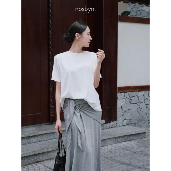 Nosbyn - Áo Thun Giấy Cổ Tròn Basic - Sheer Relaxed Tee