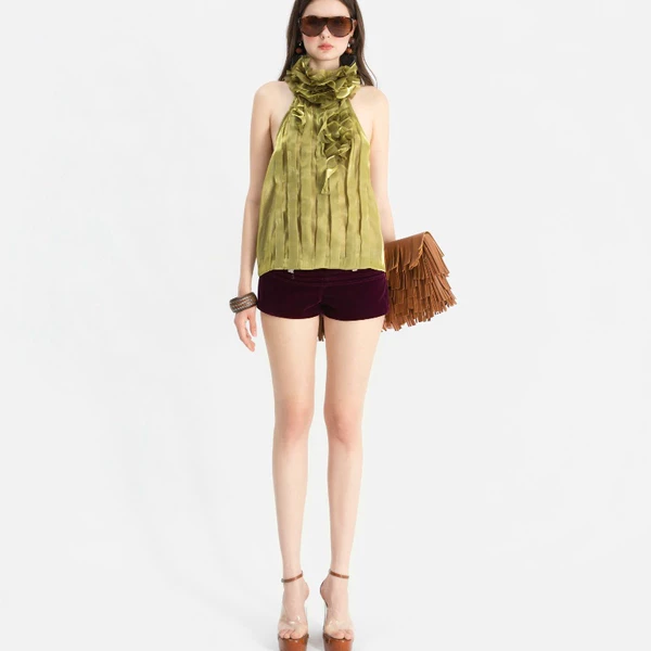TSUN - Jade Top Áo Kiểu Nữ Cổ Điển Sang Trọng