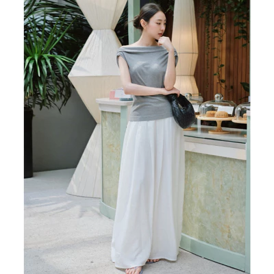 Nosbyn - Quần Ống Rộng - Pleated Flowy Pants