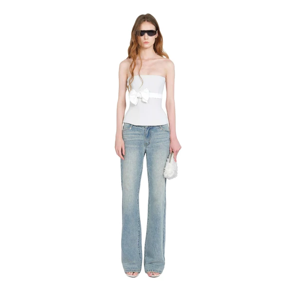 LSOUL Áo Corset Cúp Ngang Dáng Lửng Đính Nơ Eo Phom Ôm Sát SumieTop A26072918
