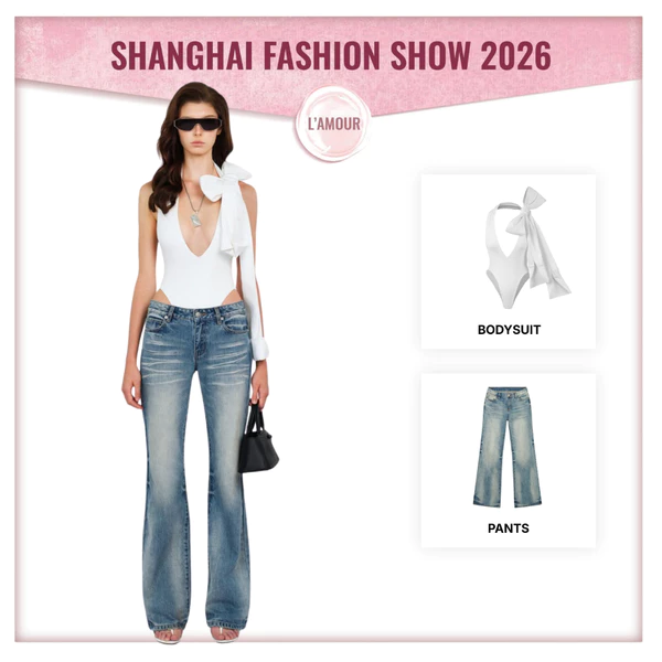 LSOUL Áo Bodysuit Cổ V Khoét Sâu Phối Nơ Maxi Cá Tính Joye Bodysuit A26052909