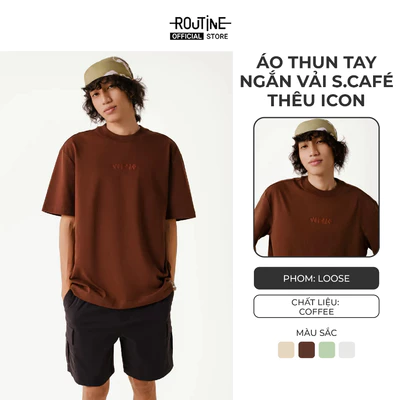 Áo Thun Tay Ngắn Vải S.Café Thêu Icon Form Loose - Routine 10S25TSS008