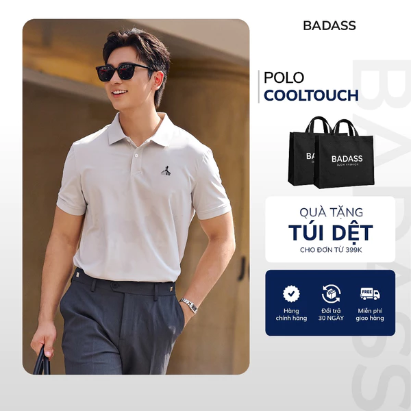 Áo Polo Nam BADASS Cooltouch Regular Fit – Co Giãn 4 Chiều, Thoáng Mát, Nhanh Khô - POHTK706