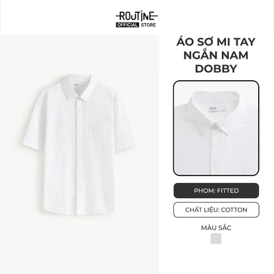 Áo Sơ Mi Tay Ngắn Nam Dobby Form Fitted - Routine 10F25SHS005