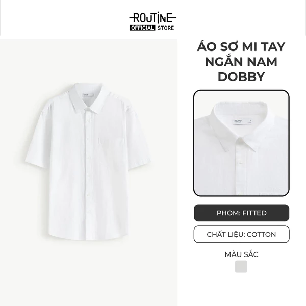 Áo Sơ Mi Tay Ngắn Nam Dobby Form Fitted - Routine 10F25SHS005