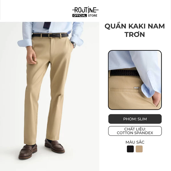 Quần Kaki Nam Trơn Form Slim - Routine 10S25PCA001