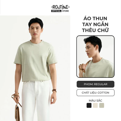 Áo Thun Tay Ngắn Thêu Chữ Form Regular - Routine 10S25TSS047