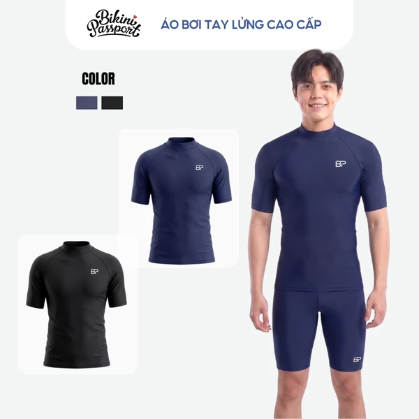 Áo bơi nam tay lửng kín đáo đi biển - Bikini Passport - BSV011_NV