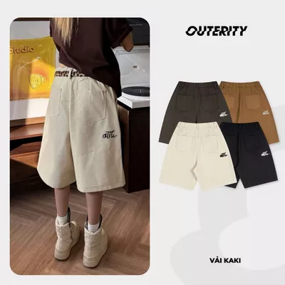 Quần Short Kaki Lửng Outerity Iconic Ống Rộng / Form Unisex LocalBrand