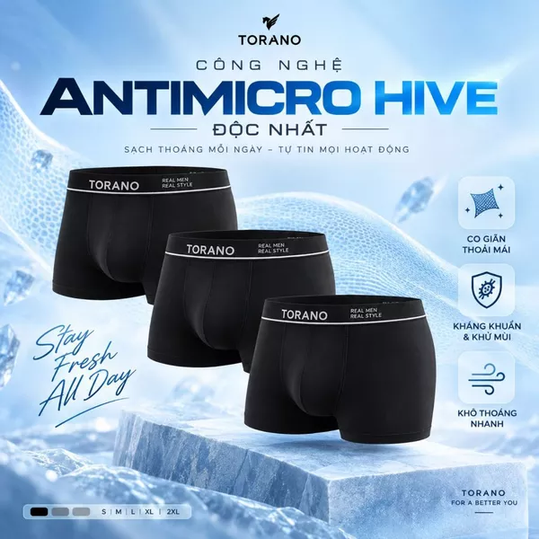 Combo Quần Lót Nam Torano Cao Cấp Men's UnderWear, Quần Sịp kháng khuẩn vải Siêu Đẹp DAUP006