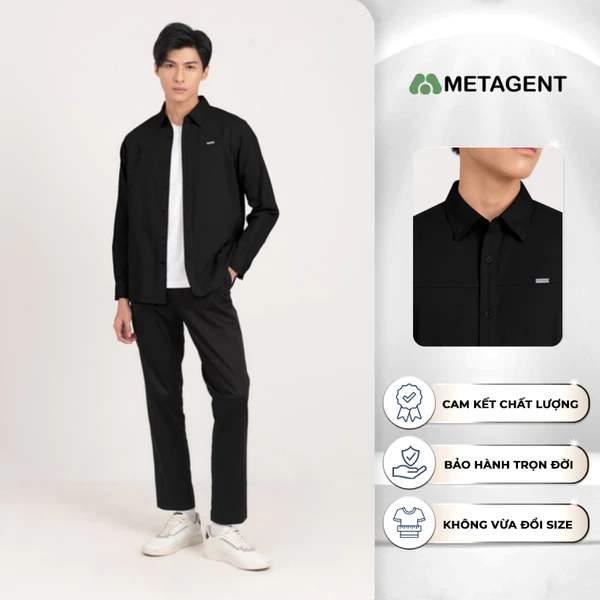 Áo sơ mi Khaki Regular fit nam Metagent MS 17E4058