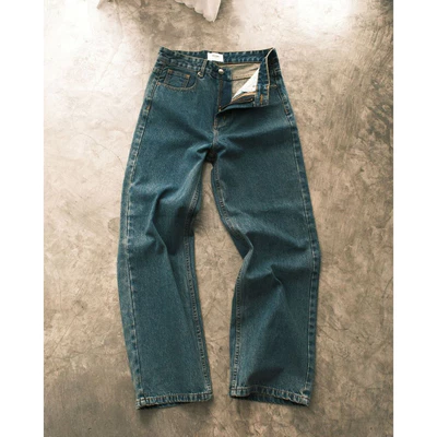 QUẦN JEANS WASH ỐNG CONG COCOON CHẤT LIỆU DENIM DÀY DẶN - 𝐃𝐖 𝐂𝐎𝐂𝐎𝐎𝐍 𝐉𝐄𝐀𝐍𝐒