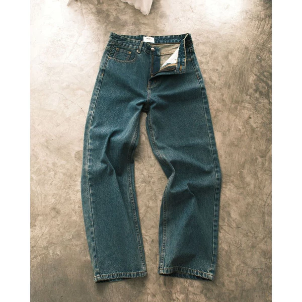 QUẦN JEANS WASH ỐNG CONG COCOON CHẤT LIỆU DENIM DÀY DẶN - 𝐃𝐖 𝐂𝐎𝐂𝐎𝐎𝐍 𝐉𝐄𝐀𝐍𝐒
