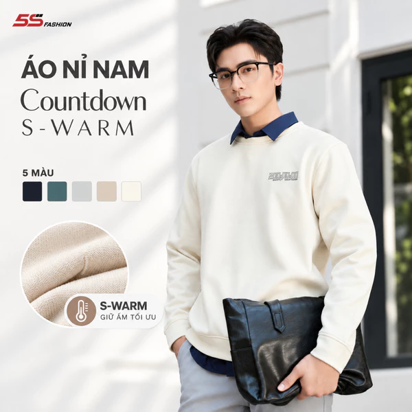 Áo Nỉ Nam Thu Đông 5S FASHION Countdown S-WARM Mềm Mịn, Ấm, Basic Màu Sắc Đa Dạng, Trẻ Trung M0ANIR5013